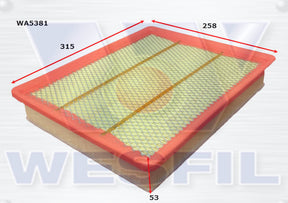 Air Filter A2037 Fits Foton WA5381 - Wesfil