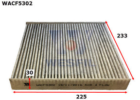 Cabin Filter RCA108P/RCA223P Fits Honda WACF5302 - Wesfil