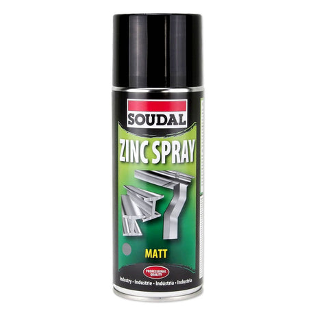 Zinc Spray MATT (98% Acrylic) 400mL - Soudal | Universal Auto Spares