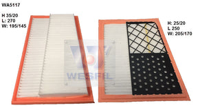 Air Filter A1867 Fits Mercedes WA5117 - Wesfil