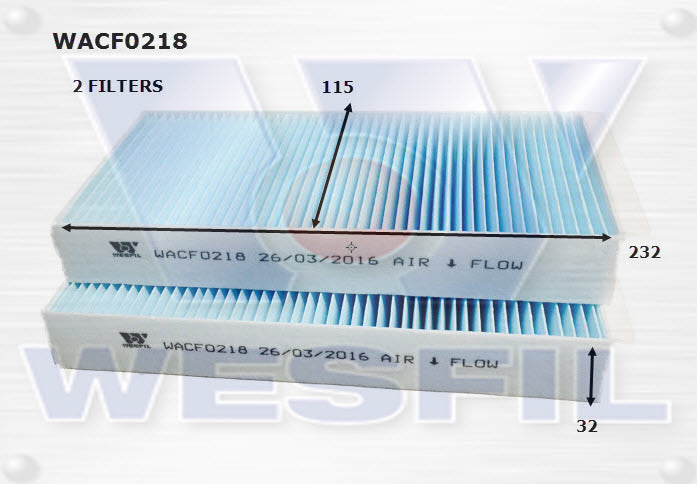 Cabin Filter RCA326C Fits BMW/Mini WACF0218 - Wesfil | Universal Auto Spares