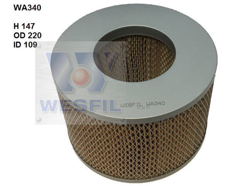 Air Filter A340 Fits Toyota WA340 - Wesfil | Universal Auto Spares