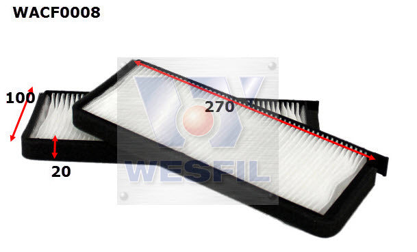 Cabin Filter RCA314C Fits Ssangyong WACF0008 - Wesfil | Universal Auto Spares