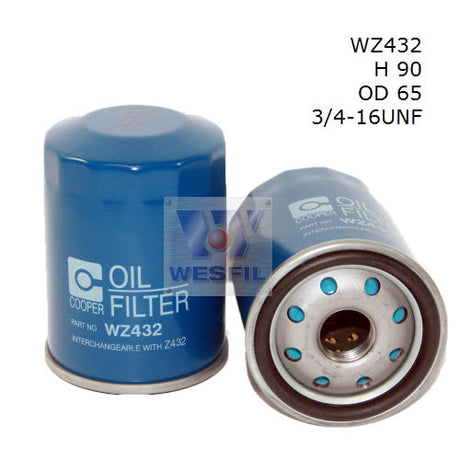 Oil Filter Z432 Fits Toyota WZ432 - Wesfil