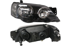 Headlight (RHS, Black Halogen H4/H7, Manual Adjust) Ford Falcon BA/BF 2002 - 2008 FDFC - HEL - 68R - Sterling Parts - Headlight Assemblies - Sterling Parts