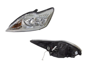 Headlight (LHS) with Electric Adjust Motor, Halogen H7/H1, Chromed Base & Cover Ford Focus LV 2009 - 2011 FDFO - HEL - 37L - Sterling Parts - Headlight Assemblies - Sterling Parts