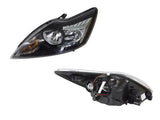 Headlight (LHS) with Electric Adjust Motor, Halogen H7/H1, Black Base/Chromed Cover Ford Focus LV 2009 - 2011 FDFO - HEL - 38L - Sterling Parts - Headlight Assemblies - Sterling Parts
