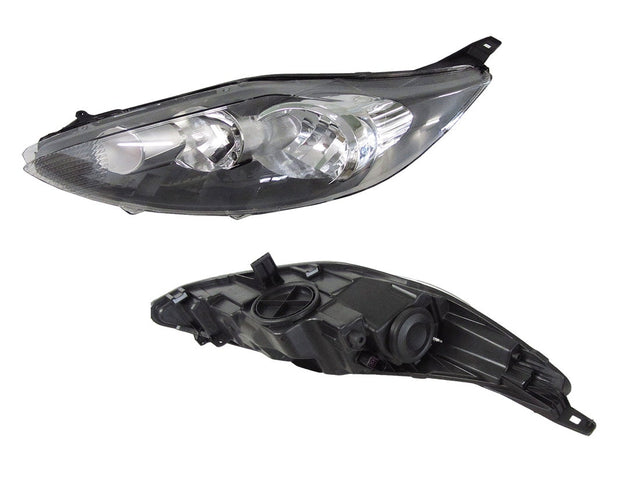 Headlight (Halogen, LHS) Black/Chrome Manual Adjuster Ford Fiesta WS/WT 2008 - 2013 FDFS - HEL - 12L - Sterling Parts - Headlight Assemblies - Sterling Parts