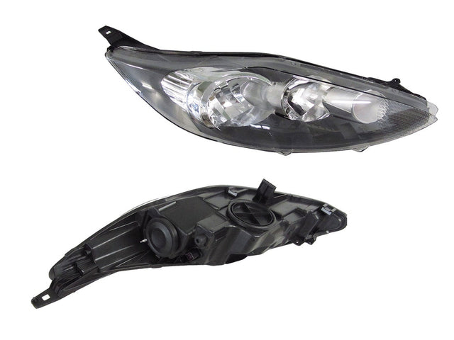 Headlight (Halogen, RHS) Black/Chrome Manual Ford Fiesta WS/WT 2008 - 2013 FDFS - HEL - 12R - Sterling Parts - Headlight Assemblies - Sterling Parts