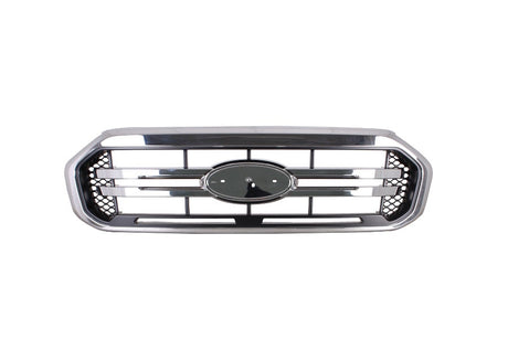 Front Grille (Black/Chrome, Modified Design, No "Ranger" Word) Ford Ranger PX Series 3 2018 - 2022 FDRG-GRI-31F - Sterling Parts