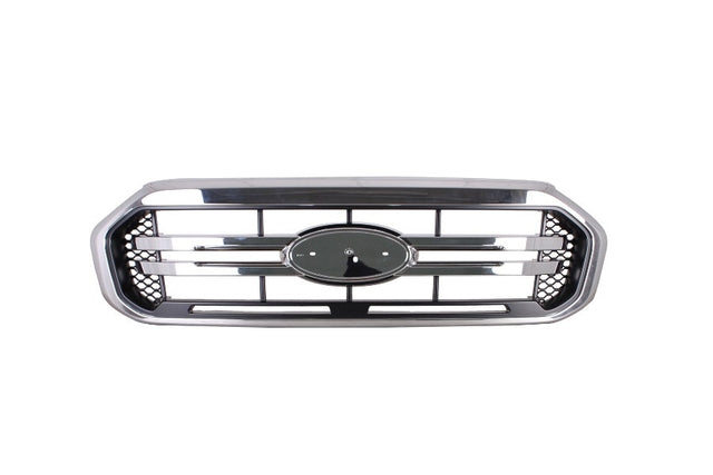 Front Grille (Black/Chrome, Modified Design, No "Ranger" Word) Ford Ranger PX Series 3 2018 - 2022 FDRG-GRI-31F - Sterling