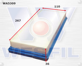 Air Filter A1788 Fits Smart Car WA5309 - Wesfil