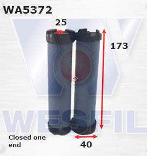 Air Filter HDA5989 Fits John Deere WA5372 - Wesfil