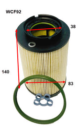 Diesel Fuel Filter R2622P Audi/VW WCF92 - Cooper