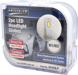 2 Piece H1 H3 Direct Fit LED Headlight Globes 6500K Plug and Play Canbus Compatible – Motolite | Universal Auto Spares