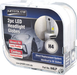 2 Piece H4 Direct Fit LED Headlight Globes 6500K Plug and Play Canbus Compatible – Motolite | Universal Auto Spares