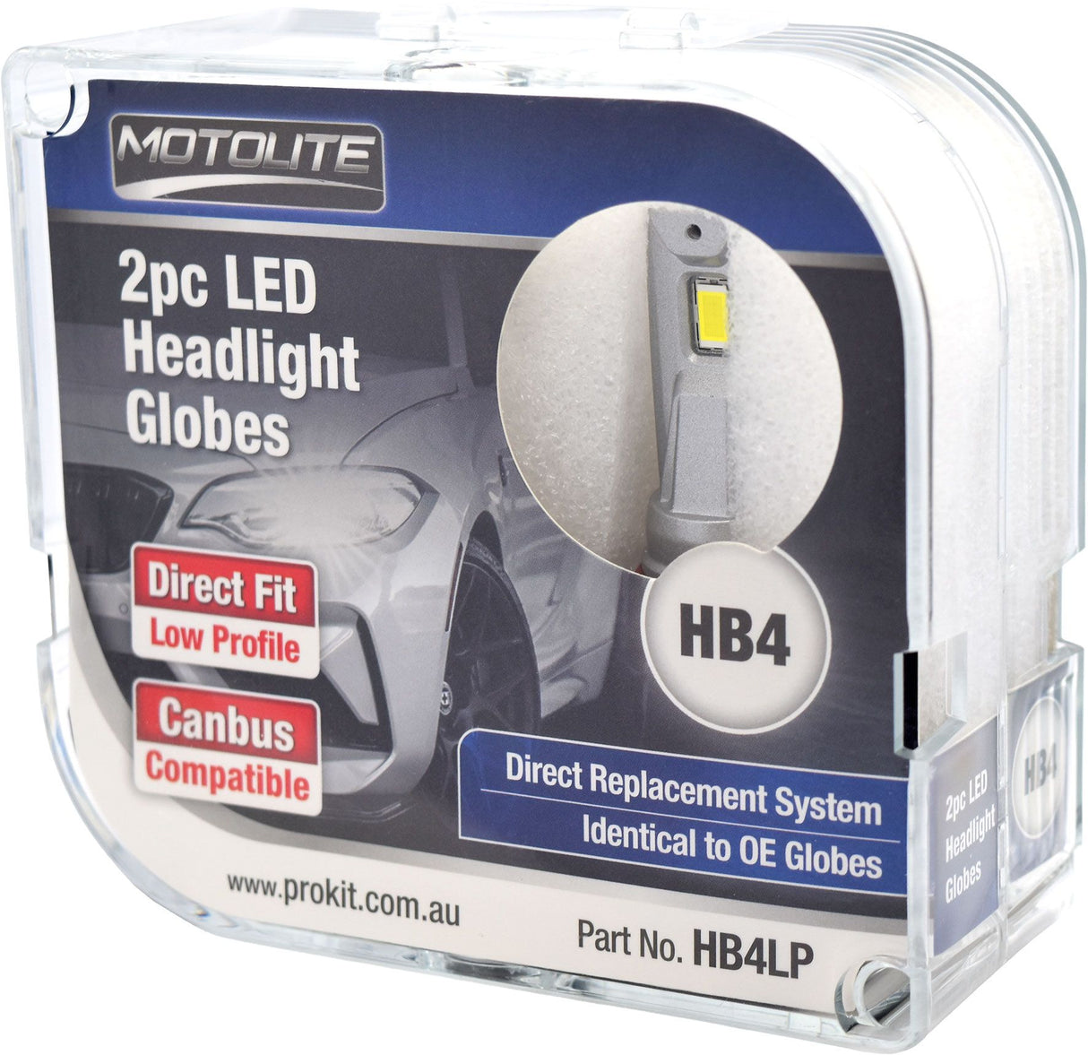 2 Piece HB4 Direct Fit LED Headlight Globes 6500K Plug and Play Canbus Compatible – Motolite | Universal Auto Spares