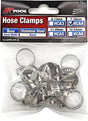 10pc Hose Clamp Pack Fits Hoses 7 to 16mm with 8mm Stainless Steel Band - PKTool | Universal Auto Spares