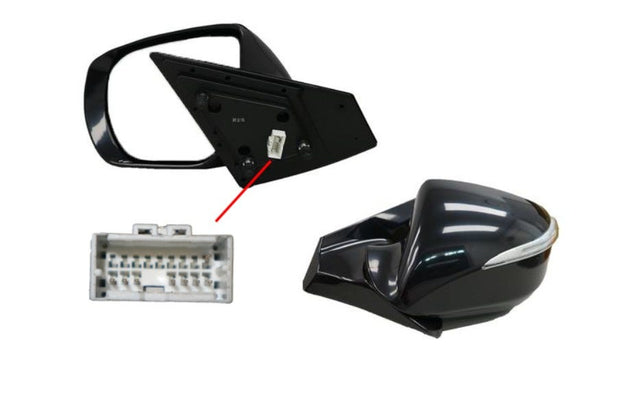 Door Mirror (LHS, Heated, with Folding and Blinker Light) Hyundai Santa Fe DM 2012 - 2015 HYST - DOM - 12L - Sterling Parts - Exterior Mirrors - Sterling Parts