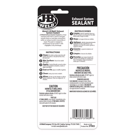 Exhaust System Sealant Heat Resistant Paste 85g - J-B Weld | Universal Auto Spares