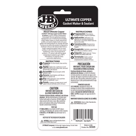 Ultimate Copper Gasket Maker & Sealant 85g - J-B Weld | Universal Auto Spares