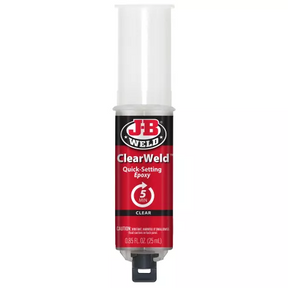 Steel Reinforced Epoxy Clear Weld Syringe 25ml Strong, Lasting Repairs - J-B Weld