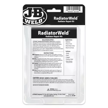 Radiator Weld Plastic Tank & Radiator Repair Kit - J-B Weld | Universal Auto Spares