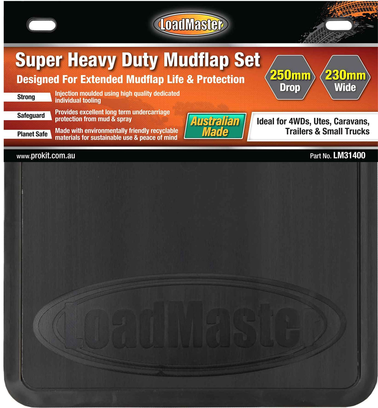 250x230mm Super Heavy Duty Mudflap Sets - LoadMaster