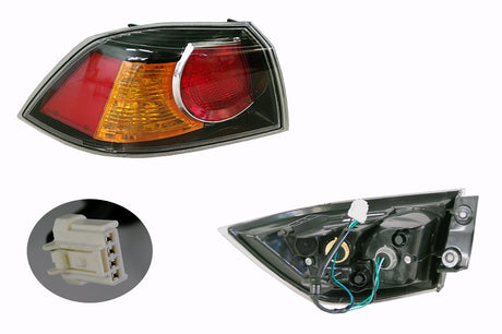 Outer Tail Light (LHS, Black) Mitsubishi Lancer CJ/CF 2007 - 2017 MBLC-TAL-62L - Sterling Parts