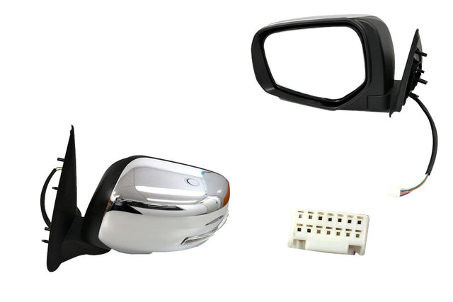 Electric Door Mirror (Chrome, LHS, with Lamp & Folding) Mitsubishi Triton MQ 2015 - 2018 MBTT - DOM - 27L - Sterling Parts - Exterior Mirrors - Sterling Parts