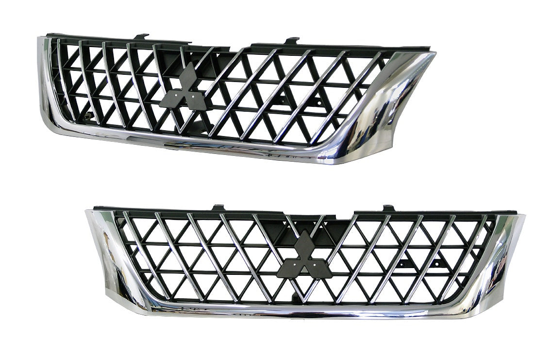 Front Grille (Chrome/Black) Mitsubishi Triton MK 2001 - 2004 MBTT - GRI - 28F - Sterling Parts - Grilles & Bumper Parts - Sterling Parts