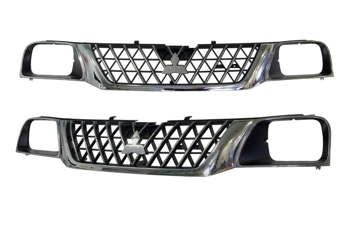 Front Grille (Chrome/Black, 2BS Headlight) Mitsubishi Triton MK 2001 - 2006 MBTT - GRI - 31F - Sterling Parts - Grilles & Bumper Parts - Sterling Parts