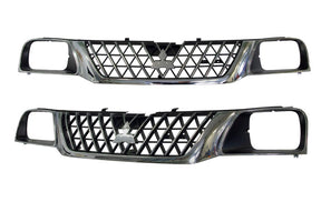 Front Grille (Chrome/Black, 2BS Headlight) Mitsubishi Triton MK 2001 - 2006 MBTT - GRI - 31F - Sterling Parts - Grilles & Bumper Parts - Sterling Parts