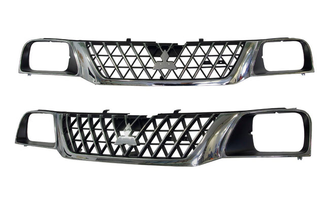 Front Grille (Chrome/Black, 2BS Headlight) Mitsubishi Triton MK 2001 - 2006 MBTT - GRI - 31F - Sterling Parts - Grilles & Bumper Parts - Sterling Parts
