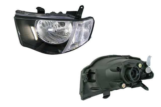 Headlight (LHS, Clear Blinker Lens) Mitsubishi Triton MN 2009 - 2014 MBTT - HEL - 19L - Sterling Parts - Headlight Assemblies - Sterling Parts