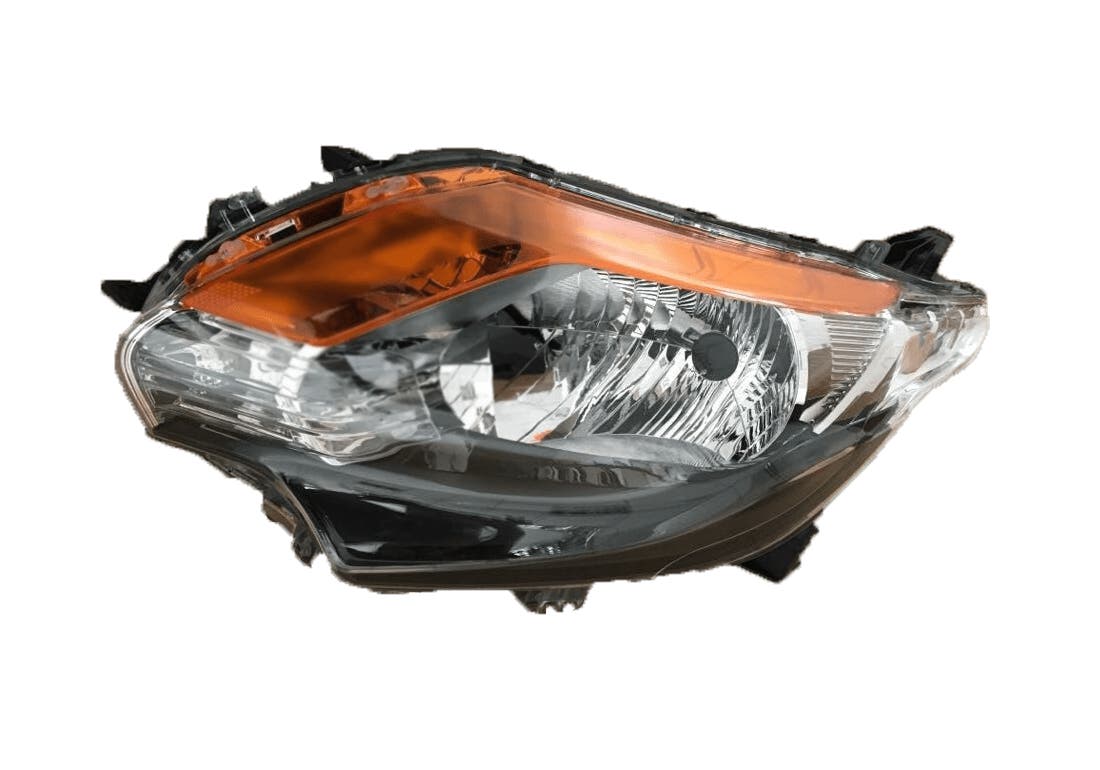 Headlight (Black, Halogen H4, LHS) with Amber Reflector Mitsubishi Triton MQ 2015 - 2018 MBTT - HEL - 21L - Sterling Parts - Headlight Assemblies - Sterling Parts