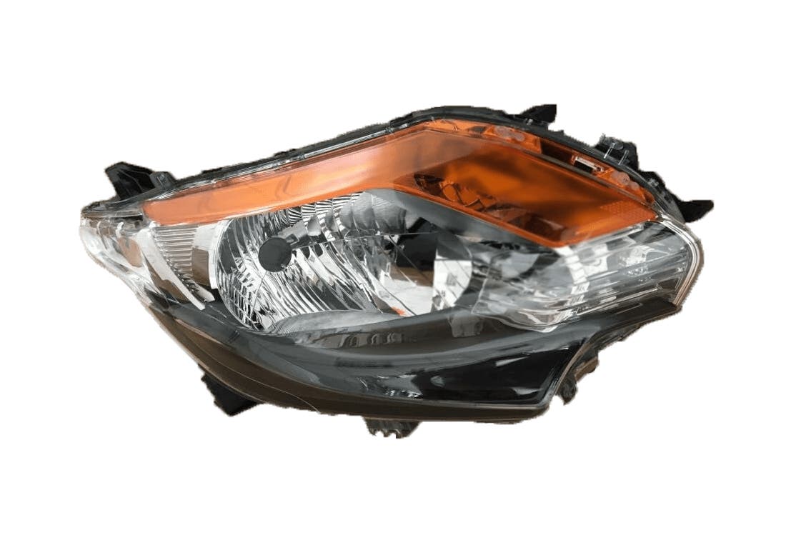 Headlight (Black, Halogen H4, RHS) with Amber Reflector Mitsubishi Triton MQ 2015 - 2018 MBTT - HEL - 21R - Sterling Parts - Headlight Assemblies - Sterling Parts
