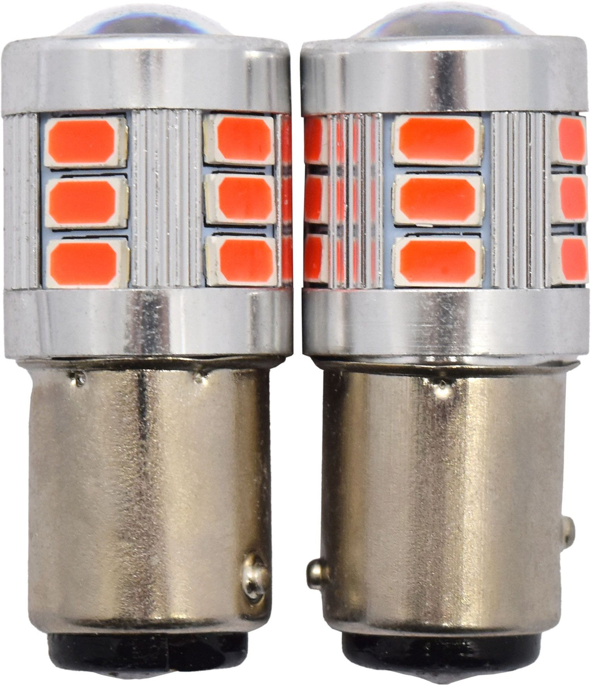 2pc LED Globes S25 BA15D (380/1157) Red - Motolite