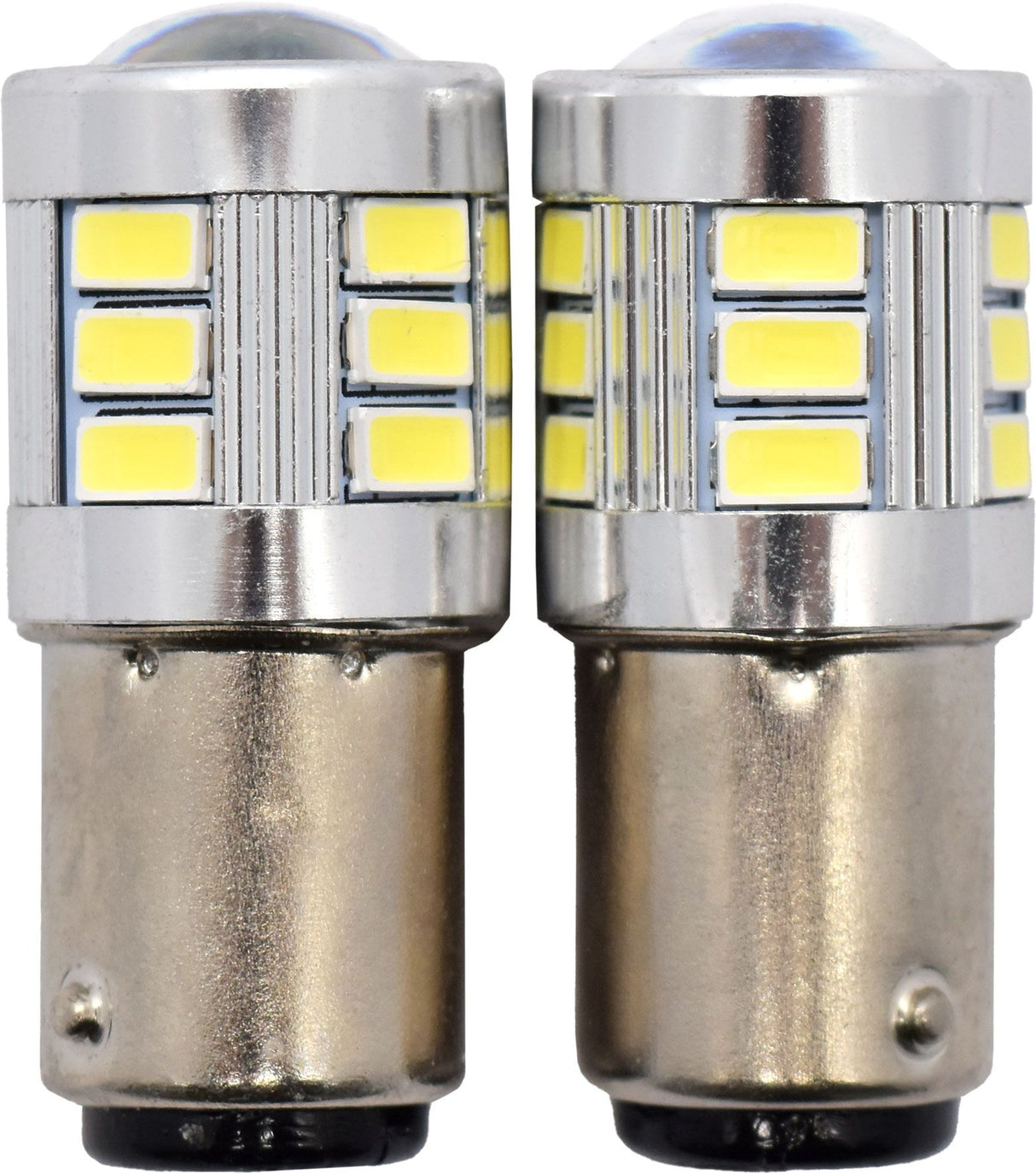 2pc LED Globes S25 BA15D (380/1157) White - Motolite