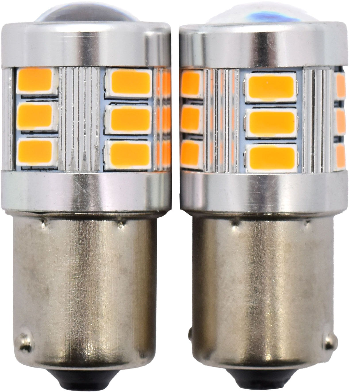 2pc LED Globes S25 BA15S (382/1156) Amber - Motolite
