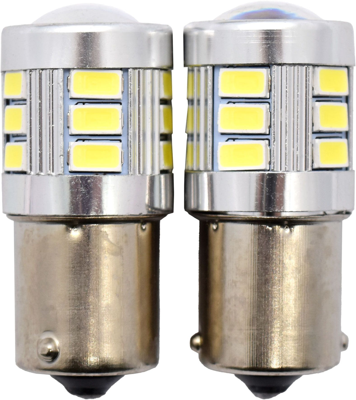 2pc LED Globes S25 BA15S (382/1156) White - Motolite