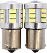 2pc LED Globes S25 BA15S (382/1156) White - Motolite