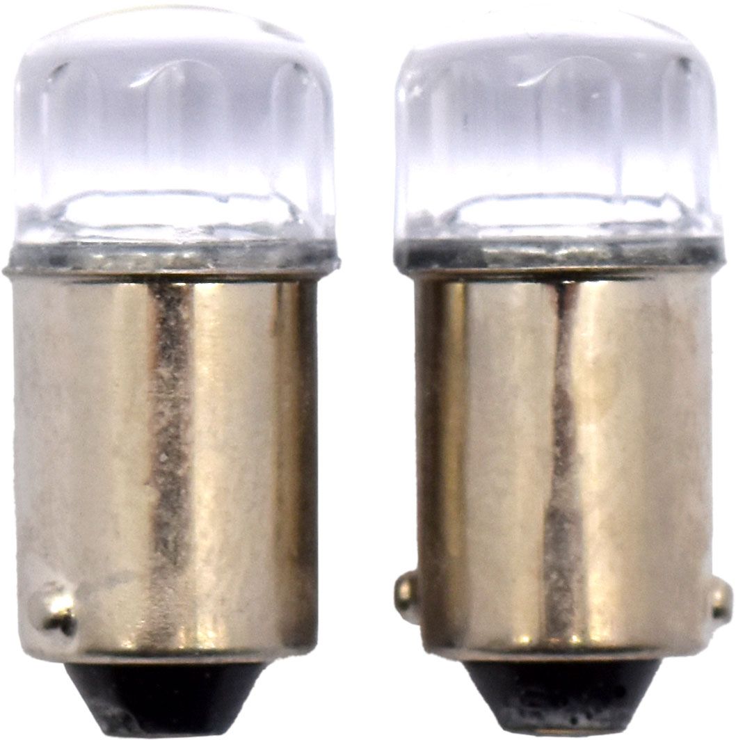 2pc LED Globes BA9S (233) White - Motolite