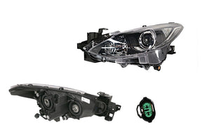 Headlight (Halogen, LHS) with Electric Adjuster Mazda 3 BM 2014 - 2016 MZ03 - HEL - 15L - Sterling Parts - Headlight Assemblies - Sterling Parts