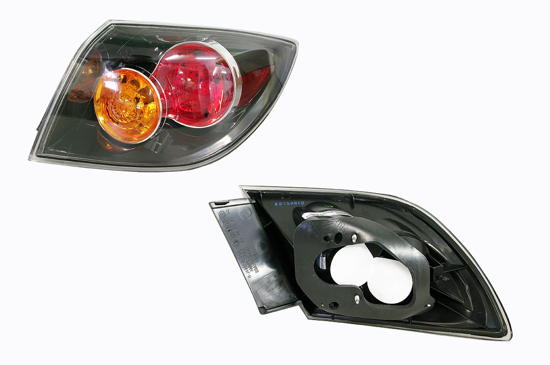 Outer Tail Light (RHS) Black/Amber/Red Mazda 3 BK Hatchback 2004 - 2008 MZ03 - TAL - 08R - Sterling Parts - Tail Lights - Sterling Parts