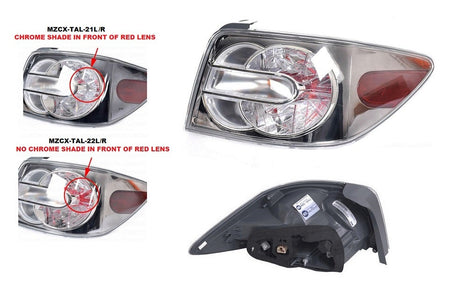 Tail Light (RHS, No Chrome Shade) Mazda CX-7 ER 2009 - 2012 MZCX-TAL-22R - Sterling Parts