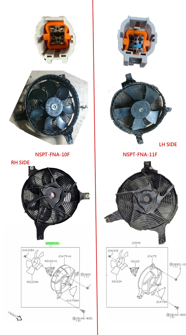 Condenser Fan (4 Pin, LHS) Nissan Patrol GU A/C 2001 - 2012 NSPT - FNA - 11F - Sterling Parts - Electric Cooling Fans - Sterling Parts