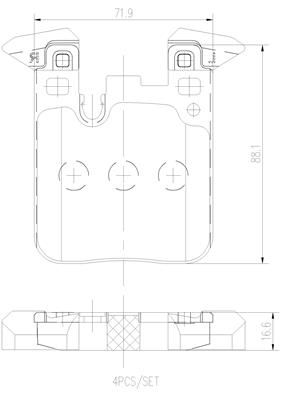 Premium Ceramic Brake Pad Set Rear P06087N NAO Series - Brembo