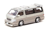 Toyota Hiace Wagon Custom Silver/Brown Diecast Model Car 1:64 Scale (Approx. 7cm) Collectible | Universal Auto Spares