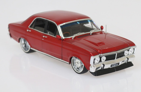 Ford XY Falcon Custom Supercharged Barra Engine Candy Red Diecast Model Car 1:24 Scale (Approx. 18–20cm) Collectible | Universal Auto Spares